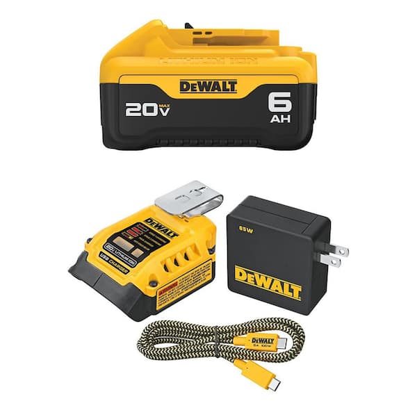 20-Volt MAX Lithium-Ion 6. 0Ah Battery Pack with 20-Volt MAX Charger and USBC Adaptor Kit