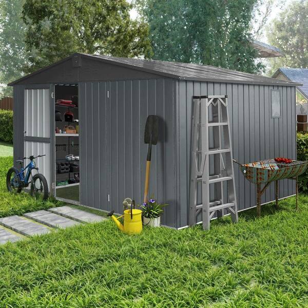 ToolCat 11 ft. W x 12.5 ft. D Outdoor Metal Shed Tool Storage Room