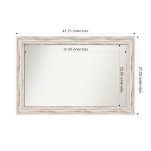 Alexandria Whitewash 41.25 in. x 27.25 in. Custom Non-Beveled Wood Framed Bathroom Vanity Wall Mirror