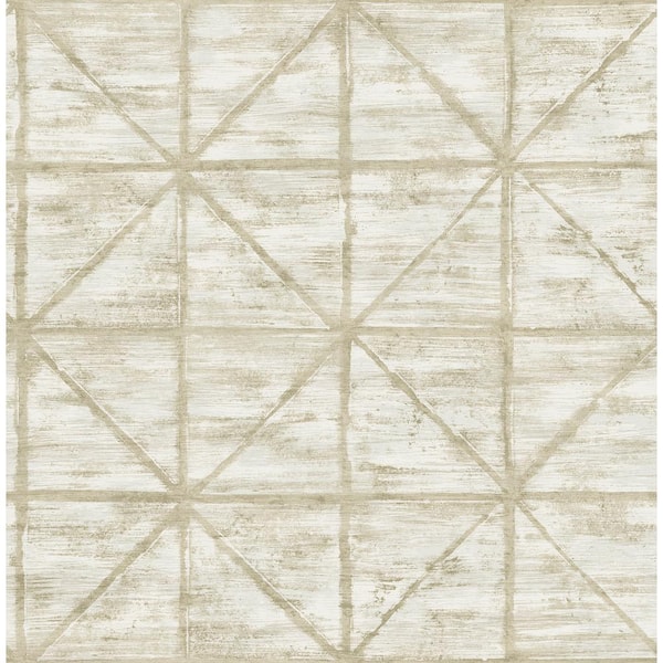 Seabrook Designs Ness Distressed Geo Metallic Pearl and Beige Paper Strippable Roll (Covers 56.05 sq. ft.)