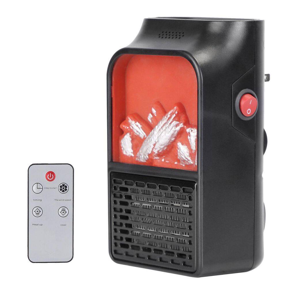 800W Black Infrared Space Heater Wall Outlet Heater with 360° Rotatable Plug Adjustable Temperature 2 Wind Speeds price history on PriceWatchPro