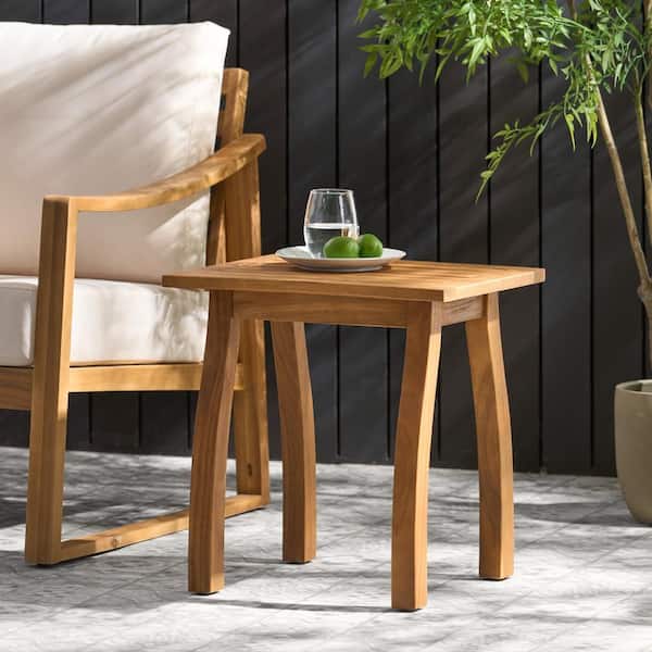 ヴィンテージ　サイドテーブル　木製　アメリカ　USA アウトドア Teak Acacia Wood Outdoor 19 in. Side Table End Table Small Coffee