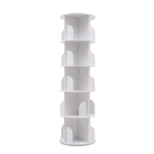 VECELO White 4 Tier Rotating Bookshelf 360 View Display Unique Revolving  Storage Rack for Spinning Small Bookcase for Kids KHD-B14-WHT - The Home  Depot