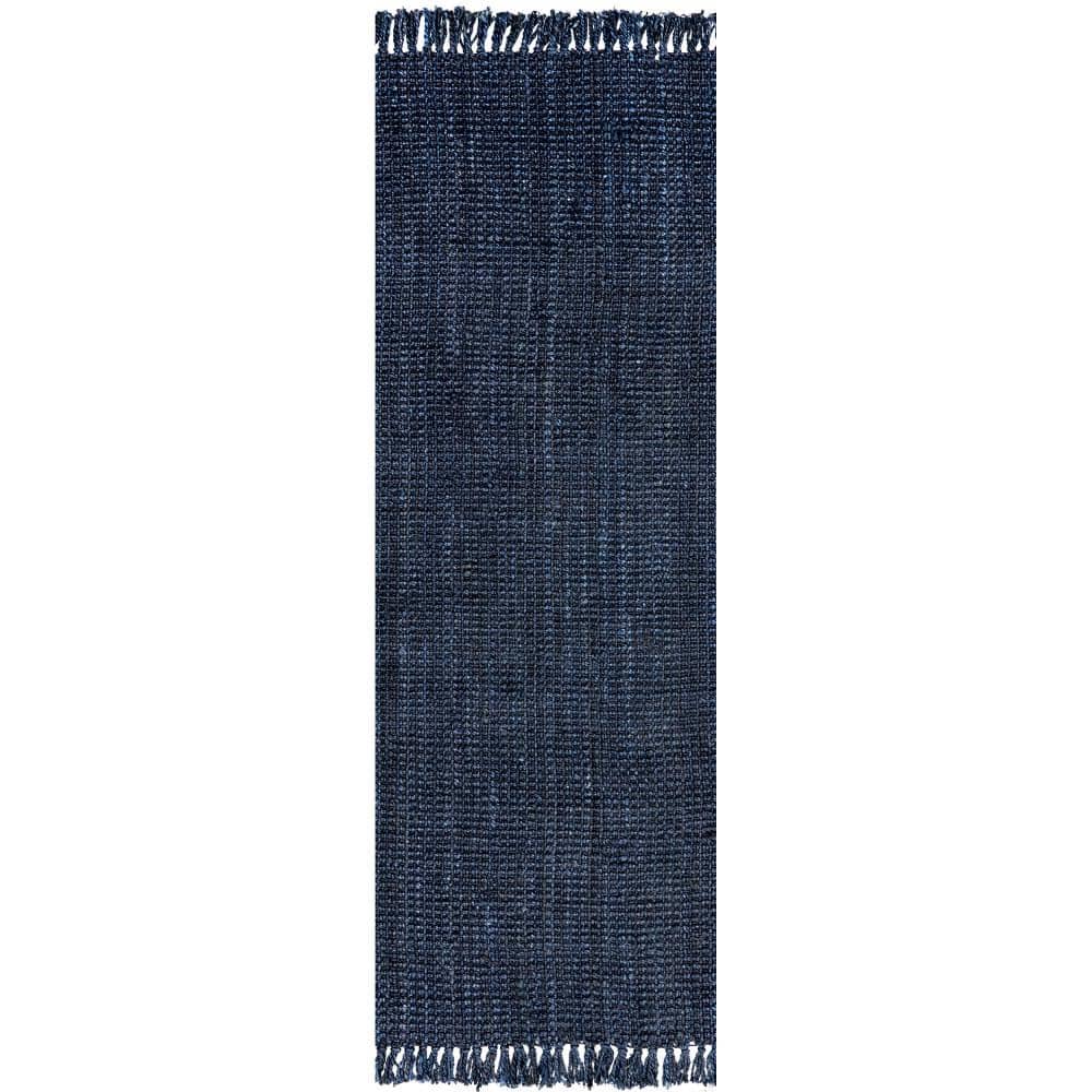 nuLOOM Daniela Chunky Jute Navy 2' 6" x 8' Farmhouse Runner Rug