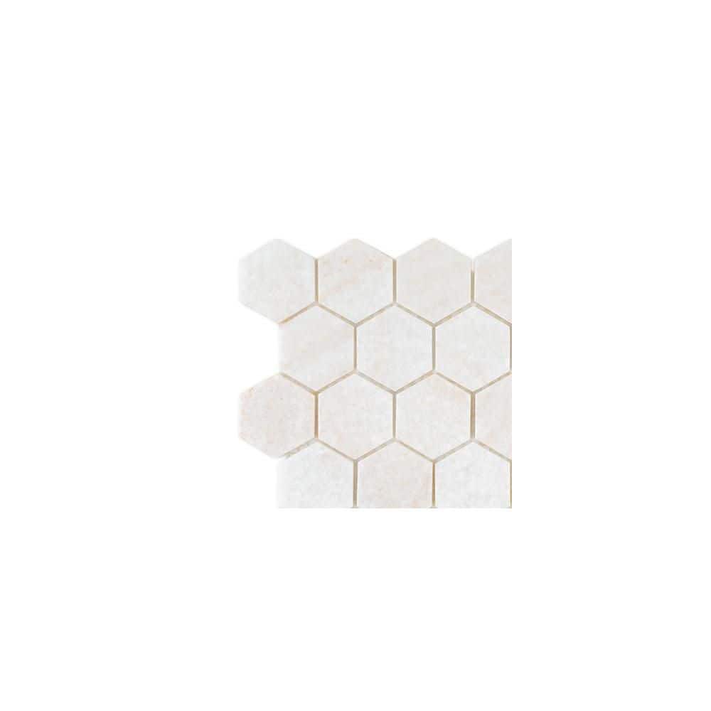 Take Home Sample- 2 in. Hexagon Salt Off White 4 in. x 4 in. Hexagon Honed Marble Wall and Floor Mosaic Tile Sample price history on PriceWatchPro