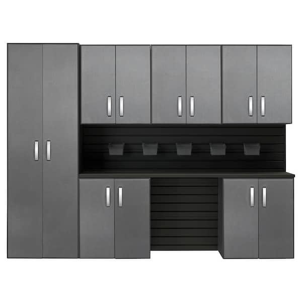 Flow Wall 7-Piece Composite Wall Mounted Garage Storage System in Black/Graphite Carbon Fiber (96 in. W x 72 in. H x 17 in. D)