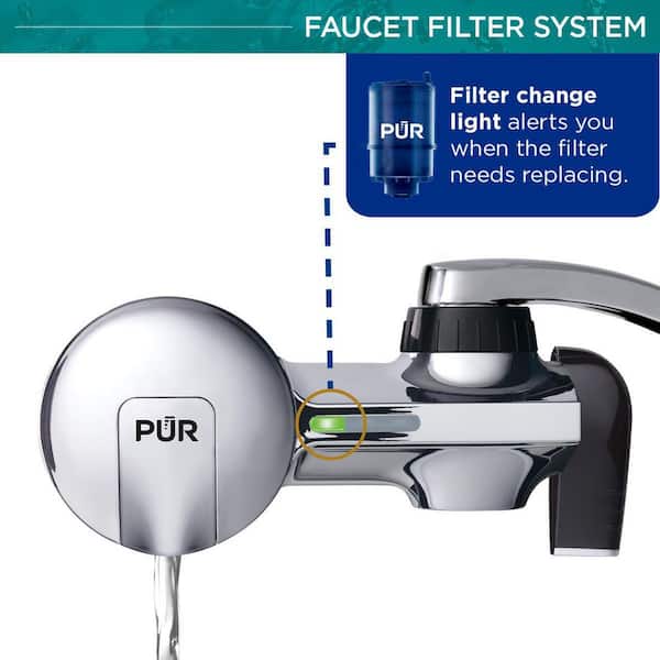 Faucet Mount System, Water Faucet Filtration System with Filter Change  Reminder, Reduces Lead, Made Without BPA, Fits Standard Faucets Only,  Elite