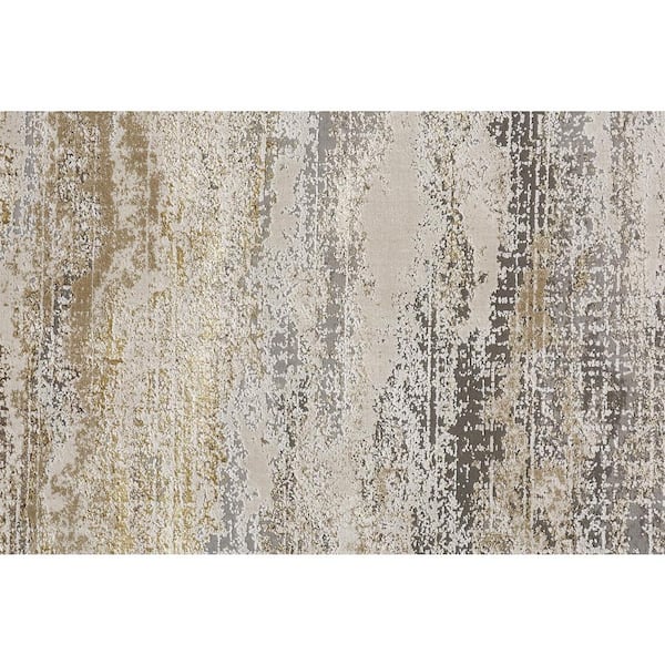 12 x 15 Gray and Ivory Abstract Area Rug
