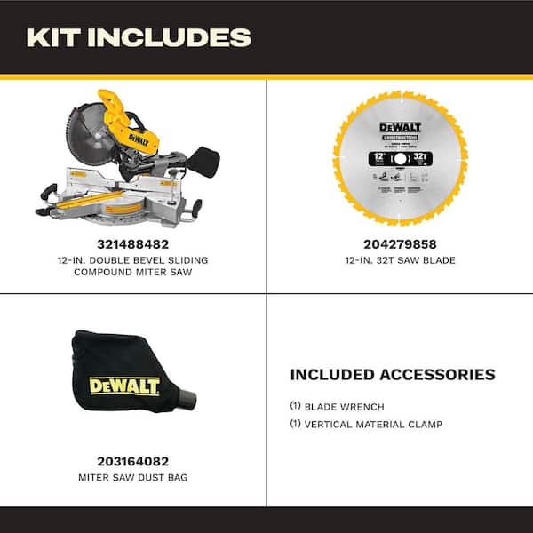 15 Amp Corded 12 in. Double Bevel Sliding Compound Miter Saw, Blade Wrench and Material Clamp