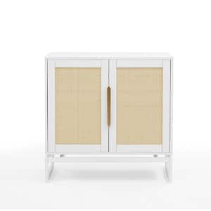 31.5 in. W x 15.75 in. D x 31.5 in. H White Linen Cabinet with 2 door cabinet with 1 Adjustable Inner Shelves