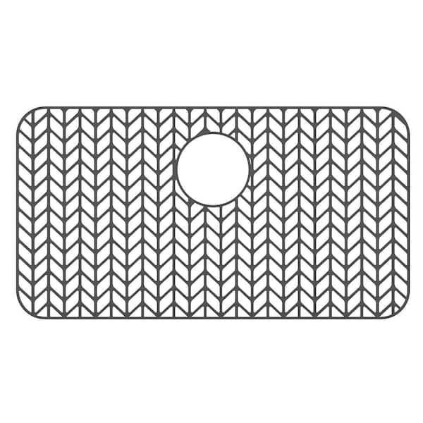 Logmey 26 in. Gray Foldable Silicone Sink Drying Mat Non-Slip Heat Resistant Sink Protector Mat with Rear Drain Hole