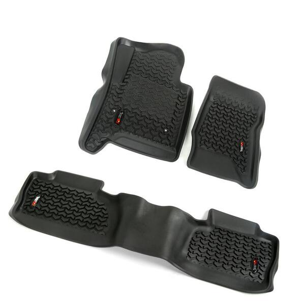 Rugged Ridge Floor Liners Black 3-Piece 2014-2016 GM Silverado/Sierra Double and Crew Cab Pickup