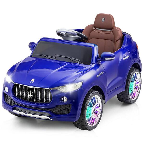 Costway Licensed Maserati 6-Volt Blue Kids Ride On Car RC Remote Control Opening Doors MP3 Swing