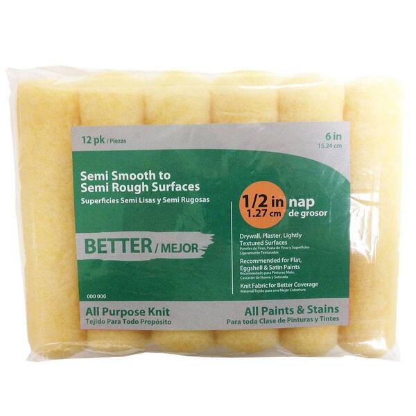 Unbranded 6 in. x 1/2 in. High-Density Polyester Knit Mini Paint Roller (12-Piece)