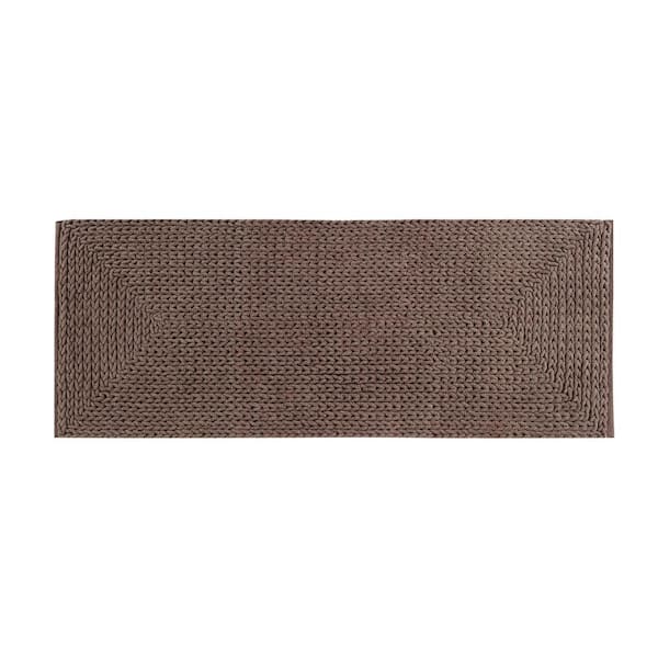 VCNY Home Barron 24 in. x 60 in. Chocolate Solid Cotton Rectangle Bath Rug