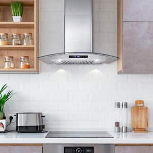 30 in. Ducted Wall Mount Range Hood in Stainless Steel with Touch Controls, LED Lighting and Permanent Filters