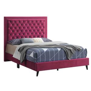 Alba Cherry Upholstered King Panel Bed