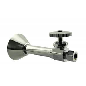1/2 in. Copper Sweat x 3/8 in. O.D. Compression Outlet Angle Stop in Polished Nickel