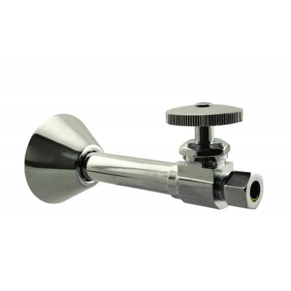 Westbrass 1/2 in. Copper Sweat x 3/8 in. O.D. Compression Outlet Angle Stop in Polished Nickel
