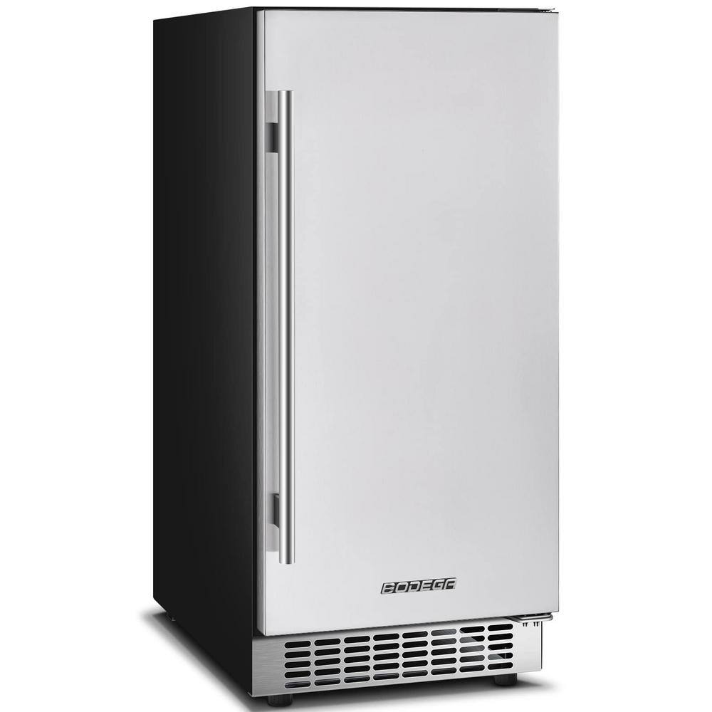 BODEGA 15 in. 100 Can (12 oz.) Single Zone Built-in Beverage Cooler Fridge in Stainless Steel for Outdoor and Indoor Use