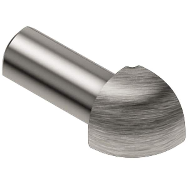 Schluter Rondec Brushed Nickel Anodized Aluminum 1/2 in. x 1 in. Metal 90 Degree Outside Corner