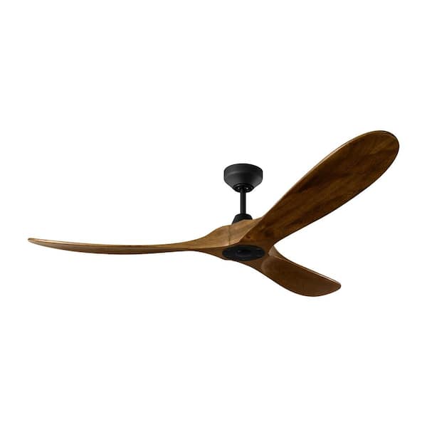 Maverick 60 in. Smart Indoor/Outdoor Midnight Black Ceiling Fan with Dark Walnut Blades and Remote Included