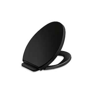 Saile Elongated Closed Front Toilet Seat in Black Black