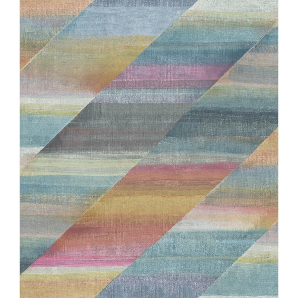 Seabrook Designs Rainbow Diagonals Aged Wine and Antique Gold Faux ...