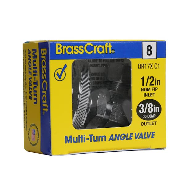 1/2 in. FIP Inlet x 3/8 in. Comp Outlet Multi Turn Angle Valve