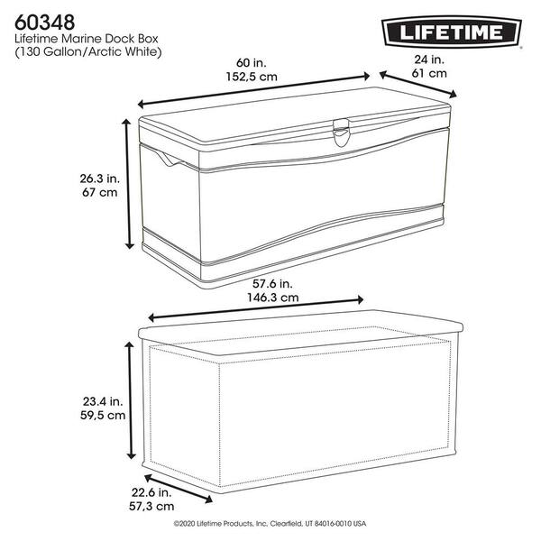 Lifetime 130 Gal. Heavy-Duty Outdoor Resin Storage Deck Box 60348