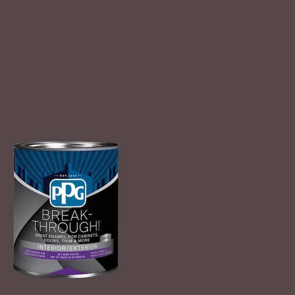 1 qt. PPG1014-7 Black Walnut Semi-Gloss Door, Trim & Cabinet Paint