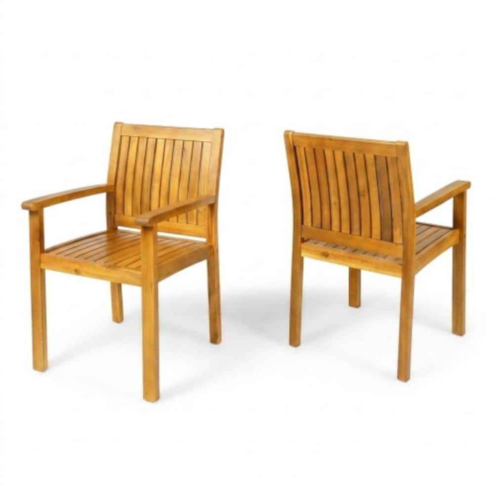 Set of 2 Acacia Wood Outdoor Dining Chairs, Weather Resistant price history on PriceWatchPro