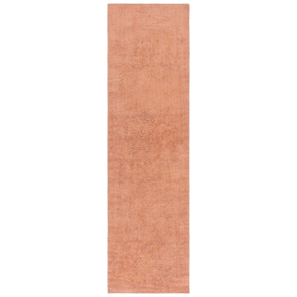 SAFAVIEH Easy Care 2 ft. x 9 ft. Rust Machine Washable High-Low ...