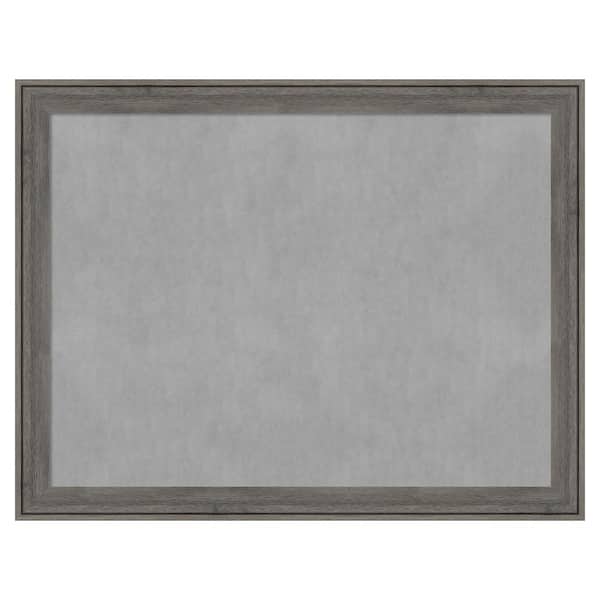 Amanti Art Regis Barnwood Grey Narrow 27 in. x 21 in Framed Magnetic Board