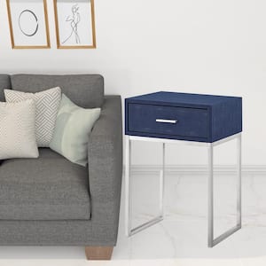16 in. Navy Blue Manufactured Wood End Table