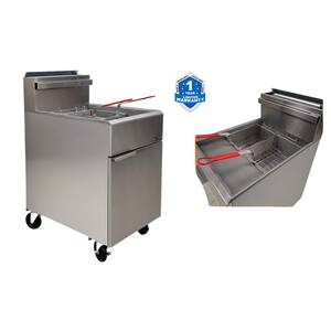 Commercial 36 qt. Propane Deep Fryer 70 lbs. 150,000 BTU, NSF Certify ETL Listed in Stainless-Steel