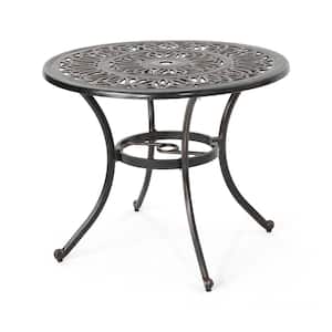 Tucson Shiny Copper Round Cast Aluminum Outdoor Dining Table