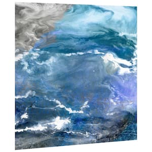 "Glistening Tide" Abstract Wall Art Printed on Frameless Free Floating Tempered Glass Panel