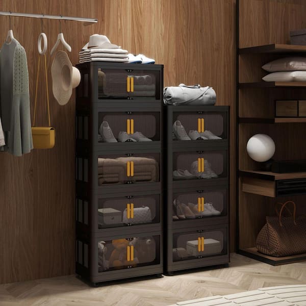 CSC DECOR INC 48 in. H x 24 in. W Black Plastic Folding Storage
