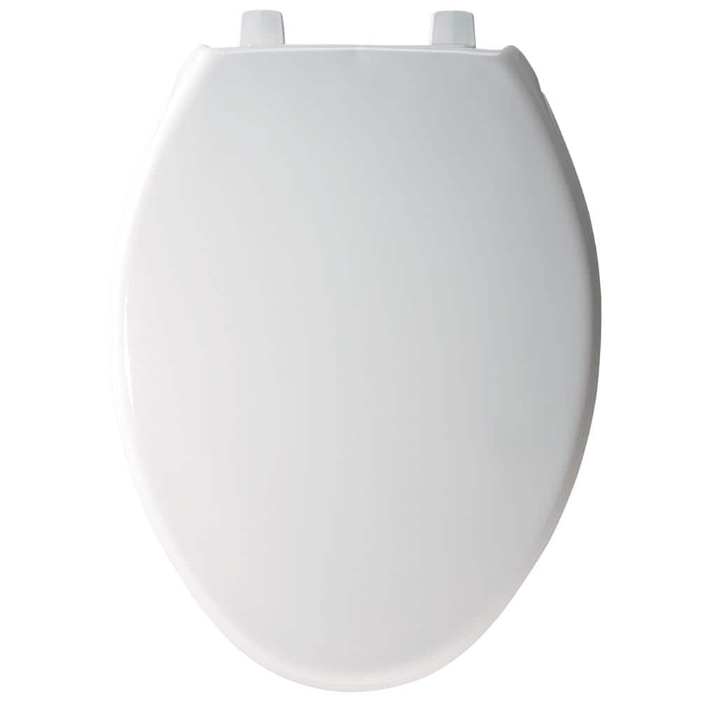 Heavy Duty White Plastic Elongated Toilet Seat with Cover