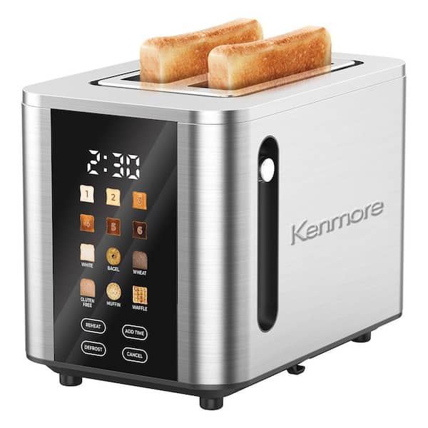 900W 2-Slice Toaster with Color Touchscreen and Extra Wide Slots in Stainless Steel