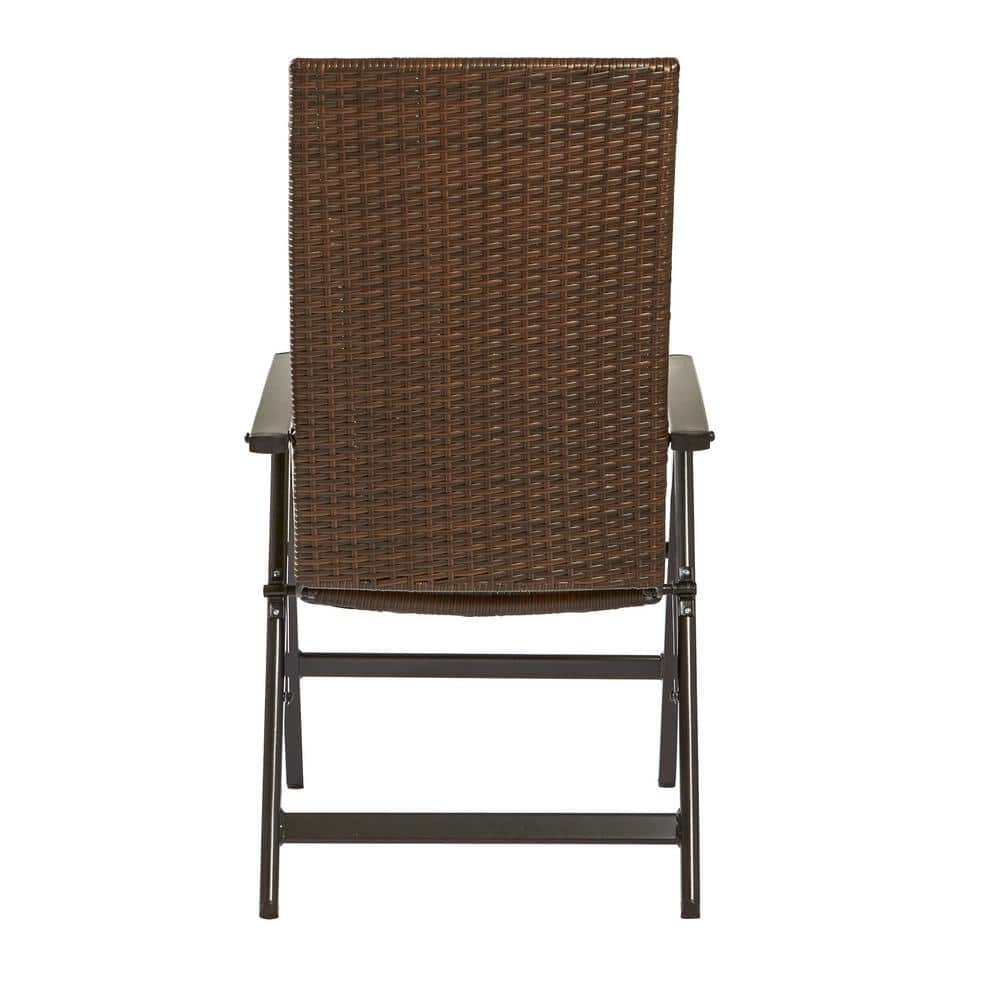 Outdoor Black Aluminum Wicker Reclining Lounge Chair with Beige Cushion