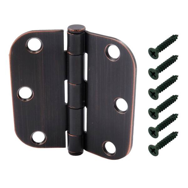 Everbilt 3-1/2 in. x 5/8 in. Radius Matte Black Door Hinge Value