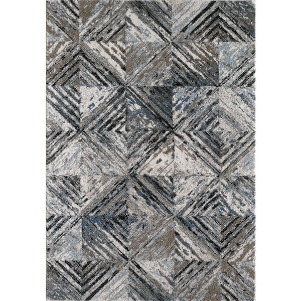 Rue Taupe 8 ft. x 10 ft. Geometric Transitional Area Rug