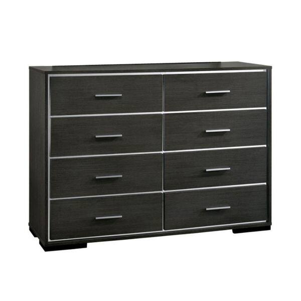 Benjara Gray 8-Drawer 17.38 in. Wooden Dresser Without Mirror BM187235 ...