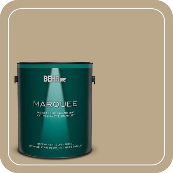 BEHR MARQUEE 1 gal. Home Decorators Collection #HDC-NT-16 Natural Chamois One-Coat Hide Semi-Gloss Enamel Interior Paint & Primer