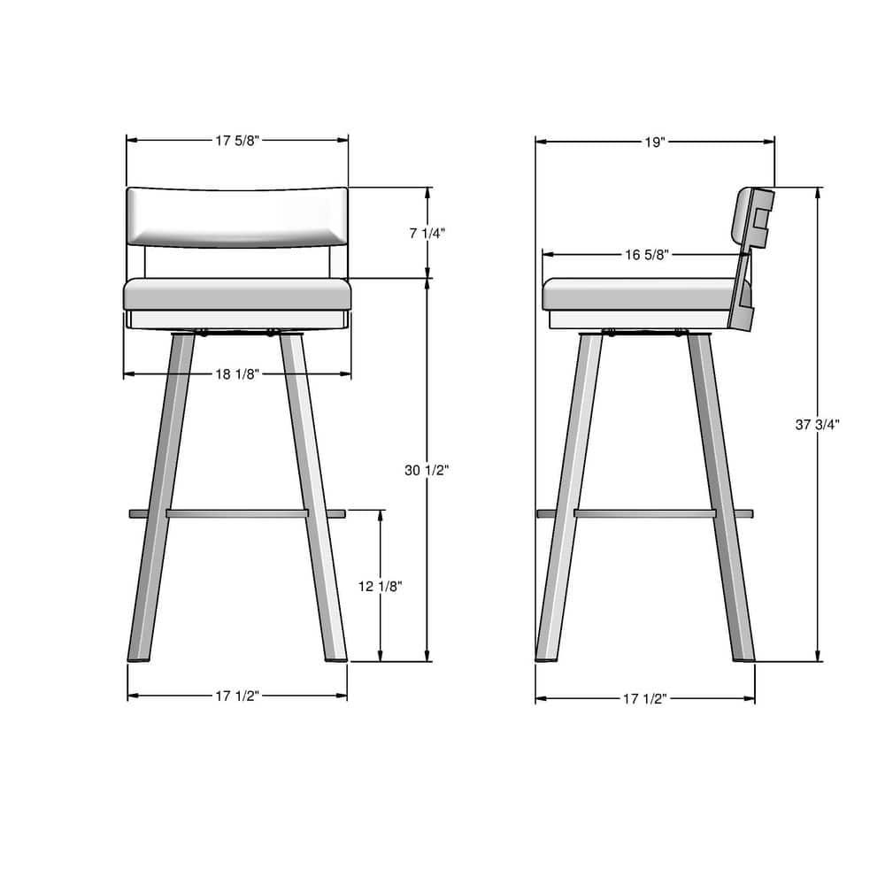 Travis Black Metal Faux Leather Swivel Bar Stool