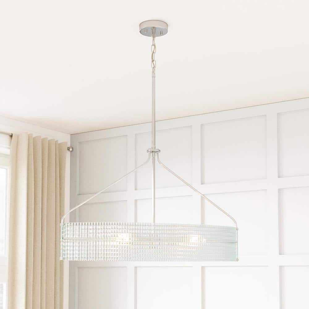Westlyn 6-Light Brushed Nickel Chandelier with Clear Optic Glass Shade price history on PriceWatchPro