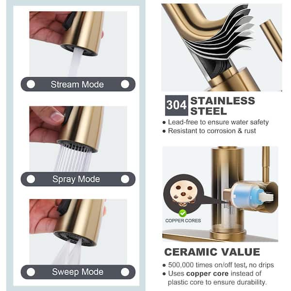 Delta® Hazelwood™ One-Handle Pull-Down Chrome Kitchen Faucet