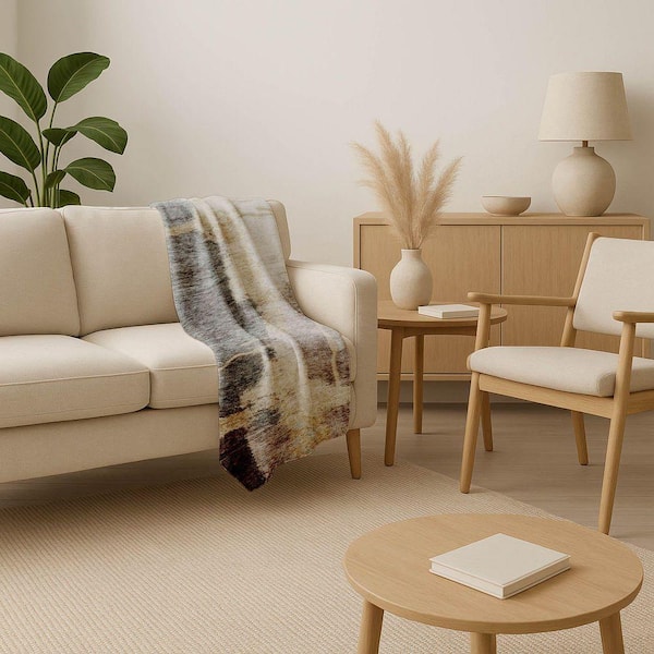 Premium Machine Washable ASB831 Gray 50 in. x 70 in. Sherpa Throw Blanket